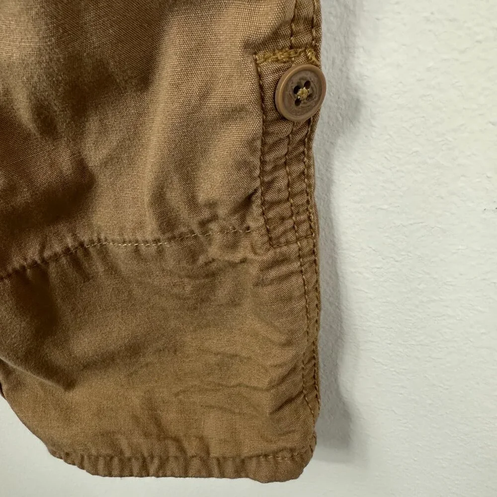 Oshkosh B'gosh Cotton Bib Overalls Vestbak Girl's 4T Khaki / Pink Girls 4T Capri